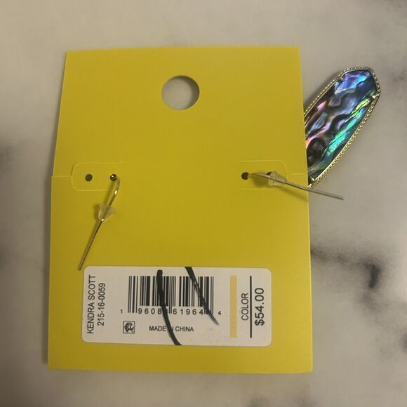 Kendra Scott Eleanor Drop‎ Earrings Abalone 14K Gold Over Brass NWT - Picture 2 of 2